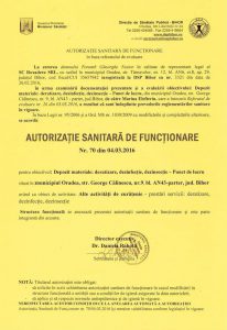Deratizare Oradea - Autorizatie sanitara de functionare